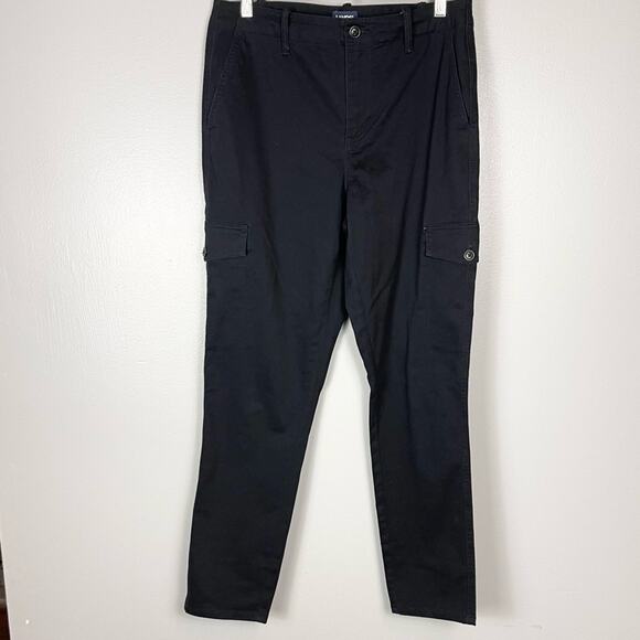 Lands’ End Cargo Flat Front Pants Woman’s size 10 Black - Picture 1 of 6